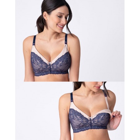 Soutien gorge allaitement dentelle bleue Valeria