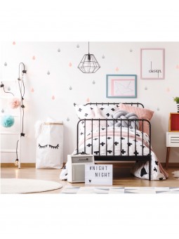 Stickers gouttes argent et rose poudré