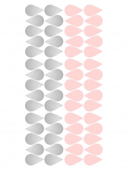 Stickers gouttes argent et rose poudré