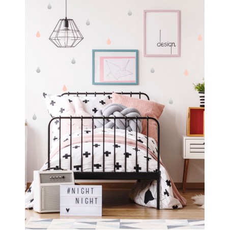 Stickers gouttes argent et rose poudré