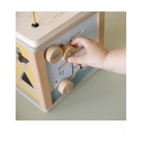 Cube activités bois Adventure bleu