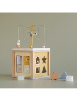 Cube activités bois Adventure bleu