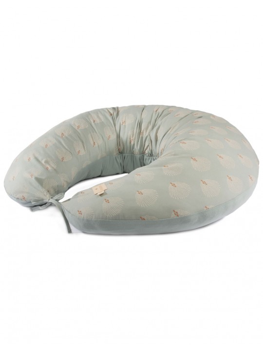 Grand coussin grossesse allaitement white gatsby et vert Luna