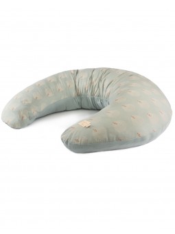 Grand coussin grossesse allaitement white gatsby et vert Luna
