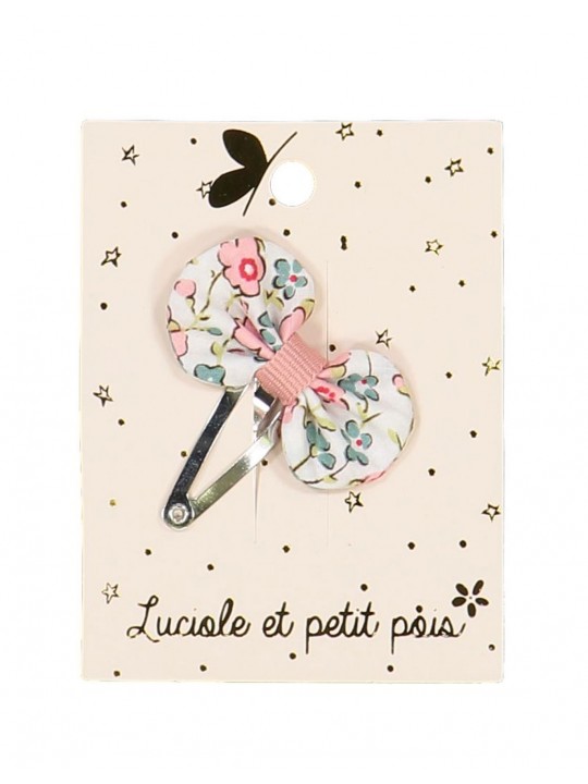 Barrette mini pétale fleuri rose saumon