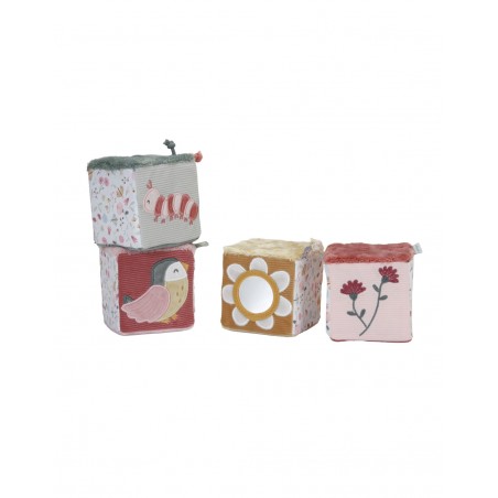 Ensemble 4 cubes tissus | Flowers & Butterflies