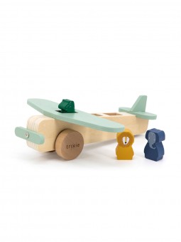 Avion en bois animaux