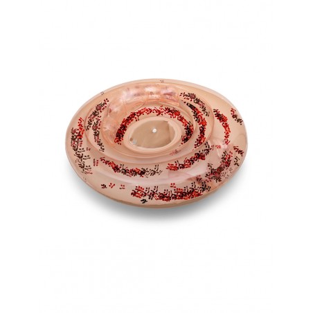 Bouée natation avec siège | Transparente paillettes cerises