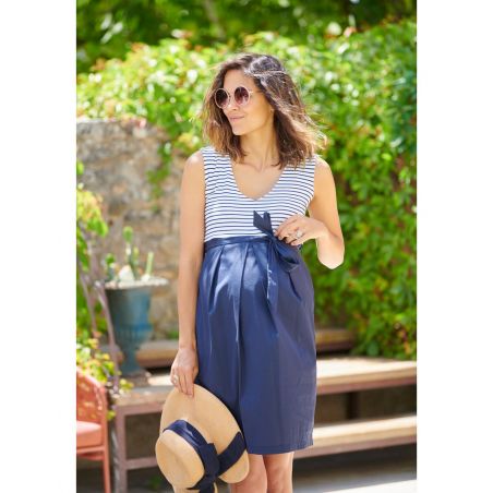 Robe grossesse chic Rayure navy | Dinard