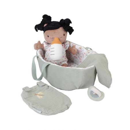 Set couffin poupon et accessoires tissus | Evi