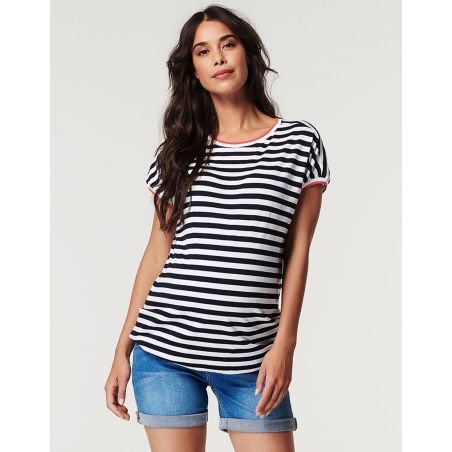 Tee shirt grossesse blousant | Rayures marines
