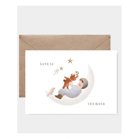 Carte T'aimer jusqu'à la lune