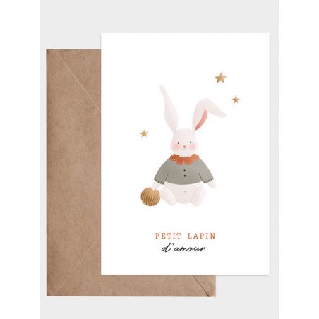 Carte Petit lapin d'amour