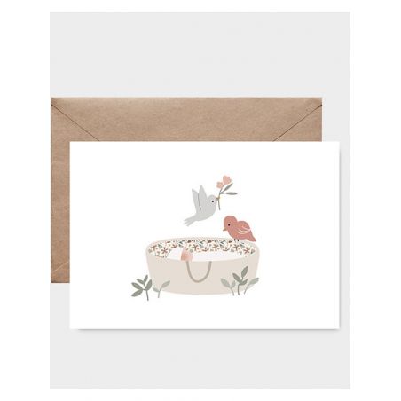 Carte Sur mon berceau | Fille