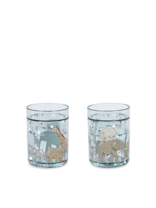 Pack 2 gobelets à paillettes | Safari Bleu