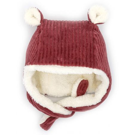 Bonnet velours | Framboise