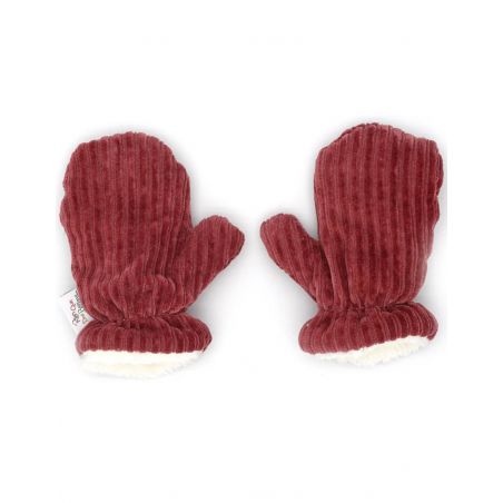 Mouffles velours | Framboise