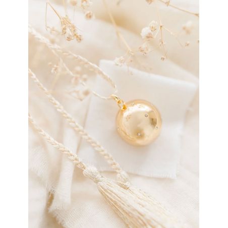Bola grossesse Comète | Or et cordon tressé crème doré
