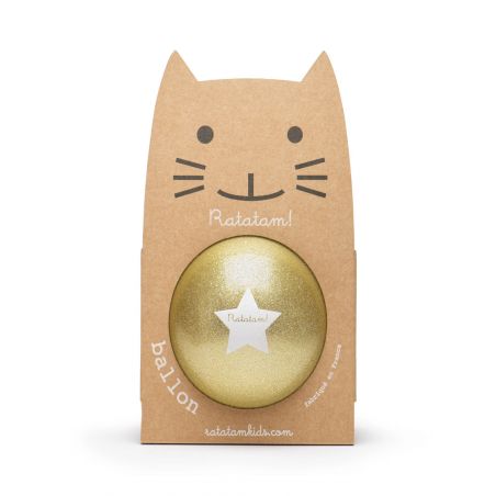 Ballon Chat | Doré Pailleté 15 cm