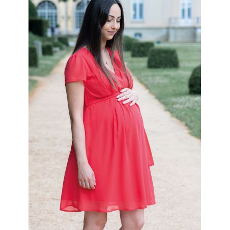Robe de grossesse habillée coquelicot | Sylvia