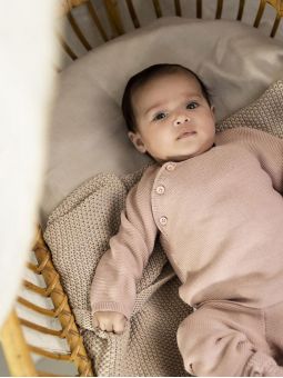 Gilet bébé tricot Pino | Rose Smoke