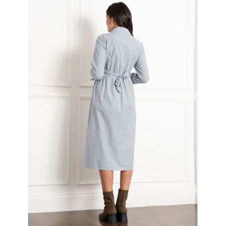 Robe chemise allaitement à rayures | Arianna