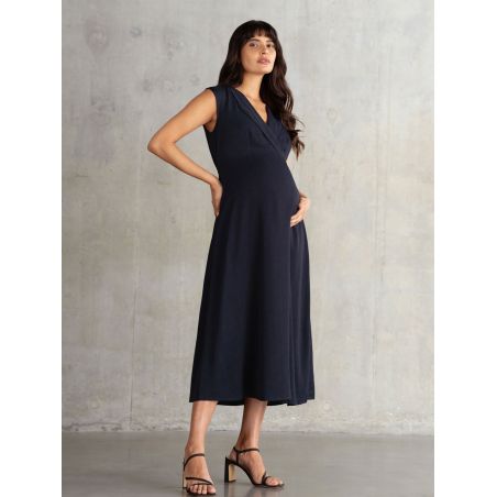 Robe Col Revers Mi-Longue | Calisto