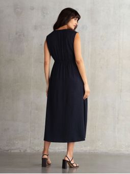 Robe Col Revers Mi-Longue | Calisto