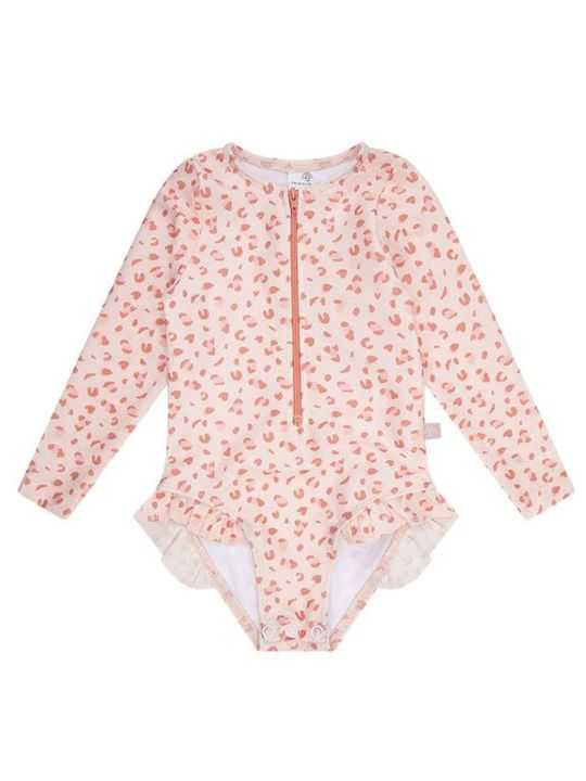 Maillot de bain manches longues | Léopard rose