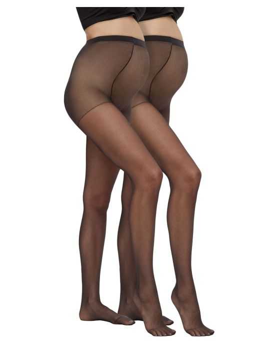 copy ofDuo de collants de grossesse 20 deniers | Nearly black