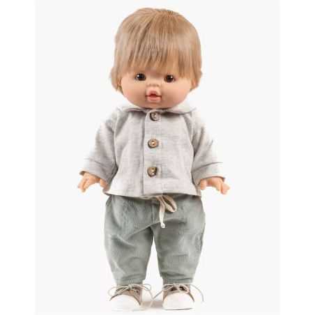 Ensemble Samy | Haut écru et pantalon sauge