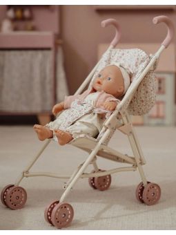 Poussette poupée | Fleuri rose