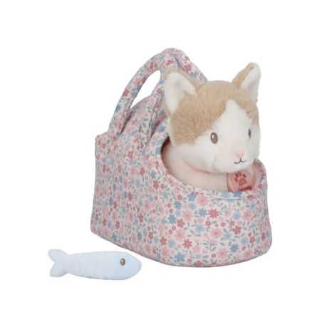 Peluche chat avec sac transport