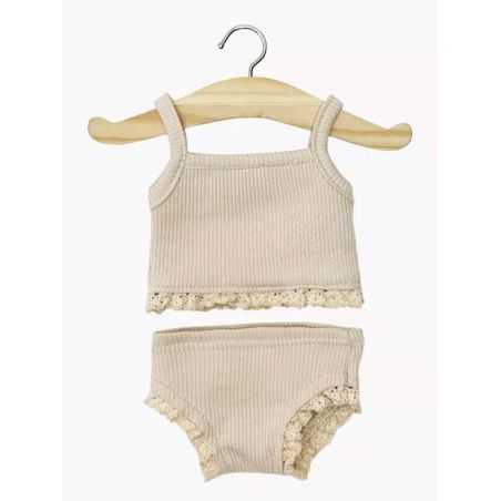Les P'tits Basiques | Dessous fille maille latte et dentelles