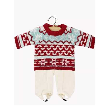 Ensemble ski | Haut Jacquard et fuseau Popeye écru