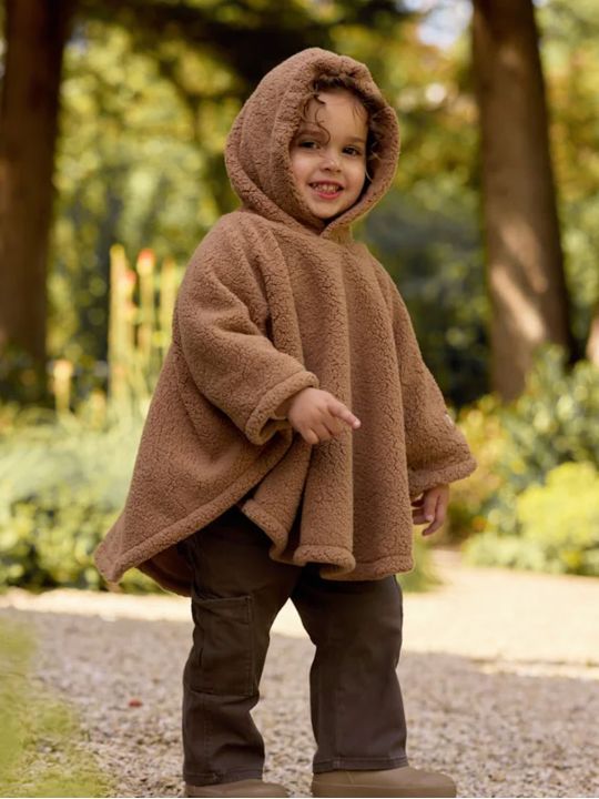 Poncho bébé cosy curlé | Dark hazel