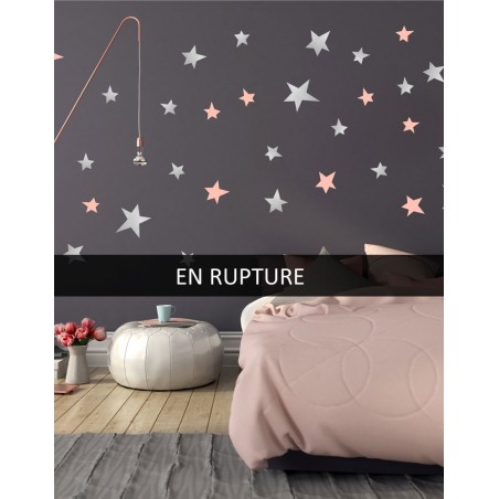 Stickers étoiles argent et rose poudré