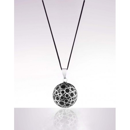 Bola de grossesse noir bulles argent cordon