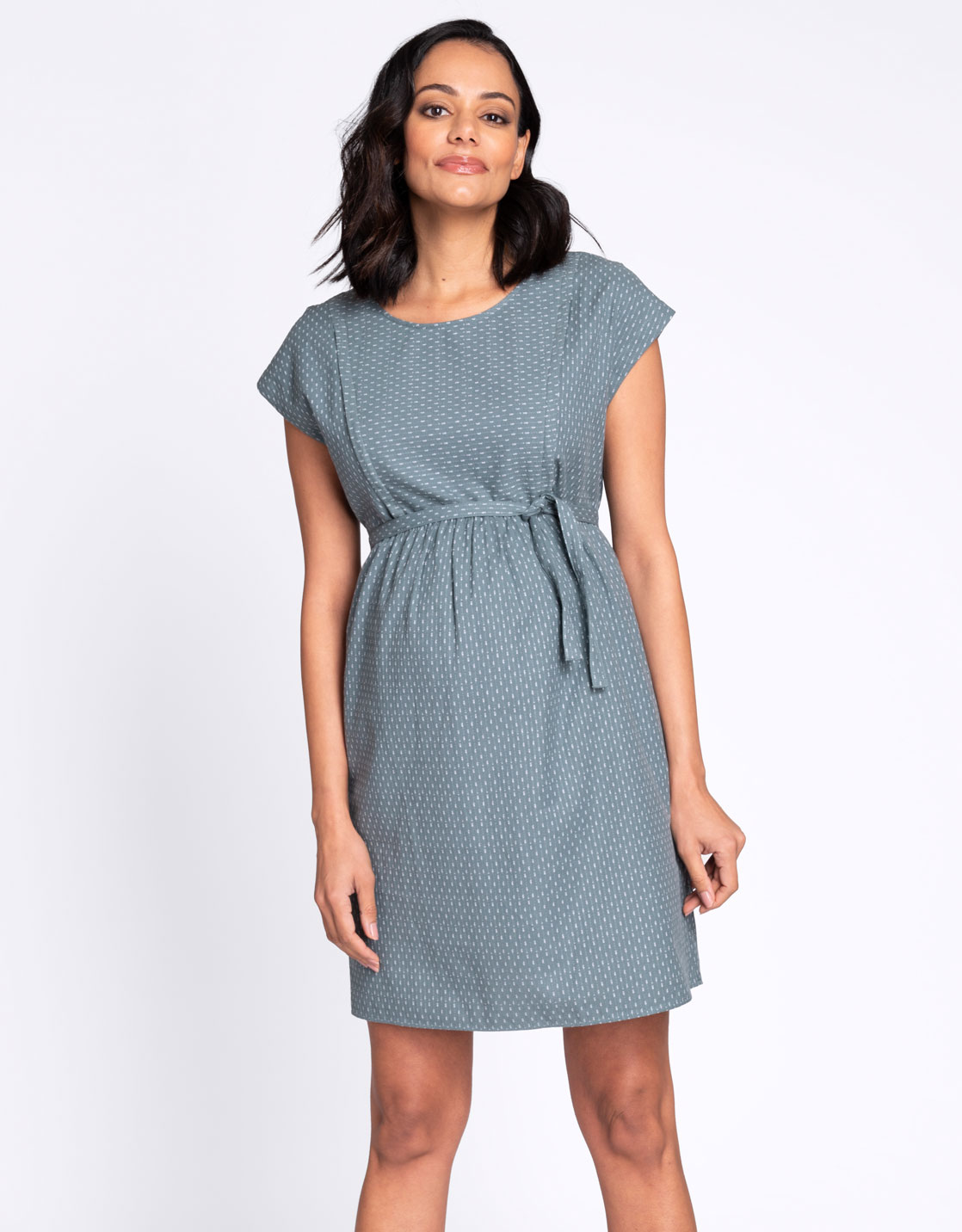 Robe grossesse et allaitement Loulia sauge Seraphine Inelle