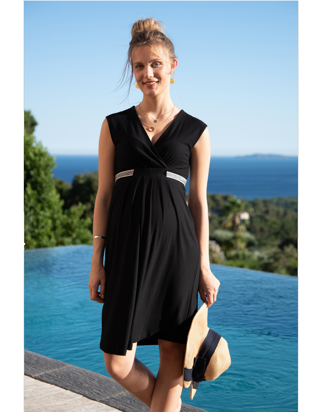 Robe grossesse noir on sale